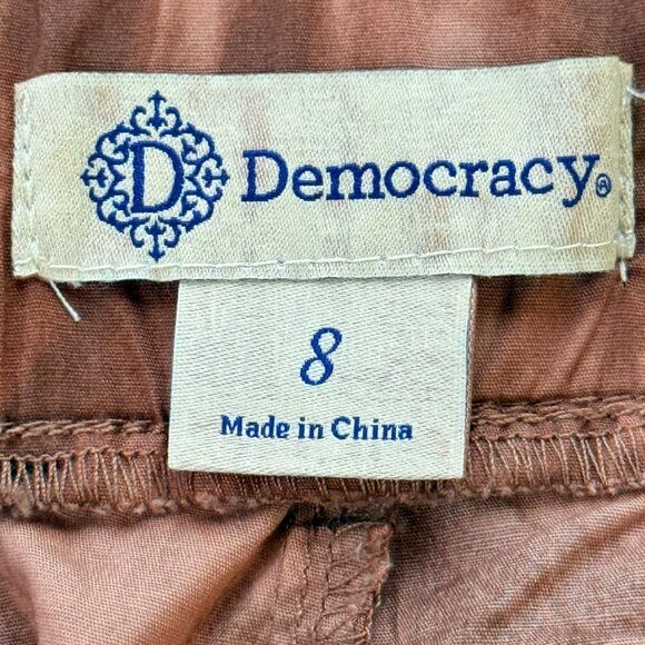 Democracy Women's Pull-on Elastic/Drawstring Waist Brown Cropped Pant Size 8 NWT - Picture 5 of 10